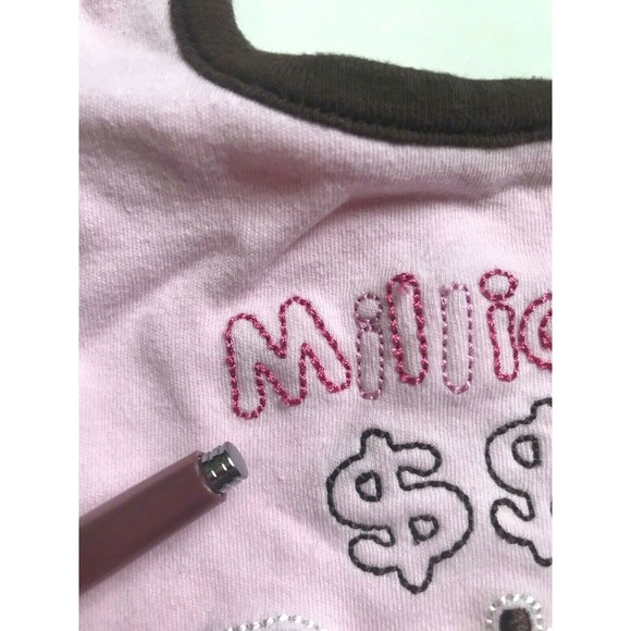 Girl's Size 9M 6-9 Months 3 Piece Pink Floral Carter's Top + Brown Pants & Bib - Picture 8 of 9